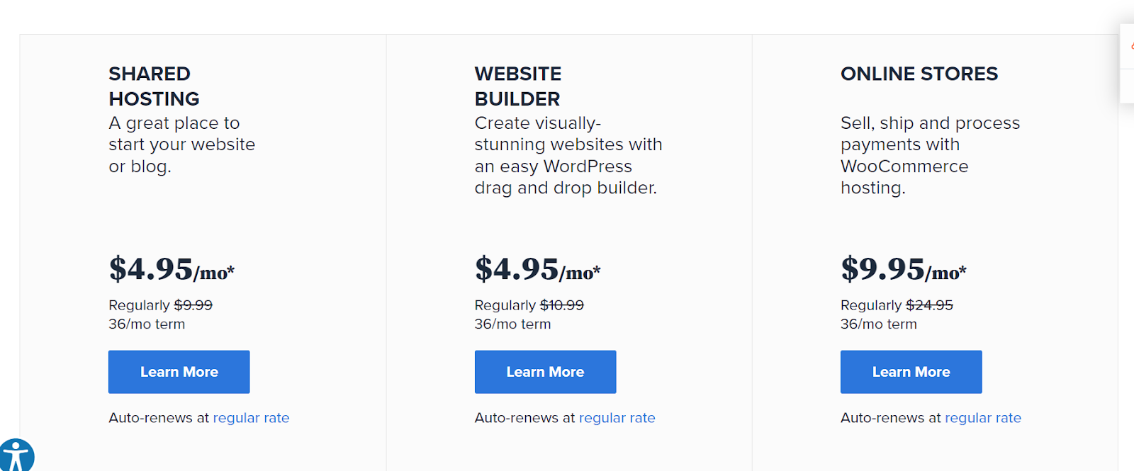 BlueHost pricing