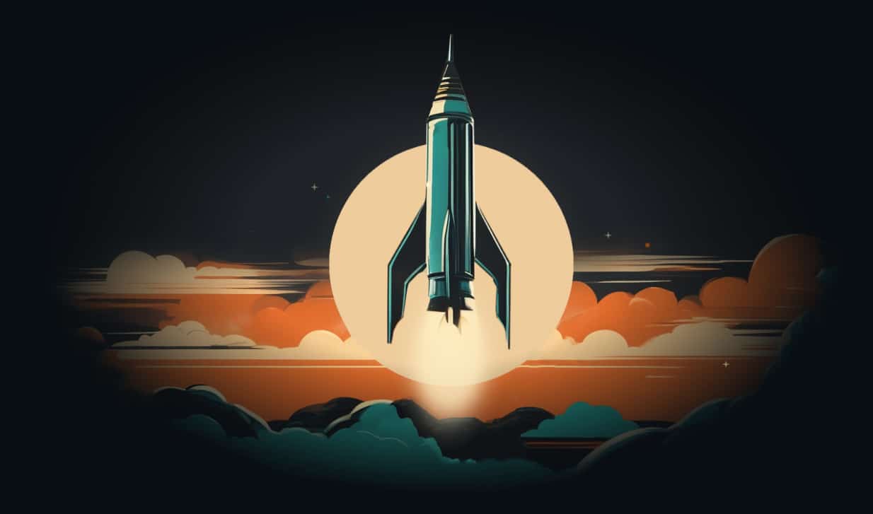 rocketship showing that we're launching a saas website