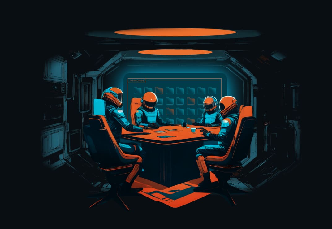 a team of scientists planning a content strategy