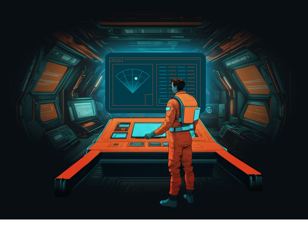 Man looking over seo analytics