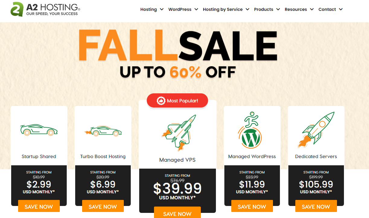 A2 Hosting website
