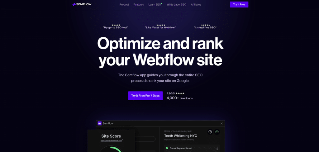 Semflow - Streamlined SEO Management for Webflow