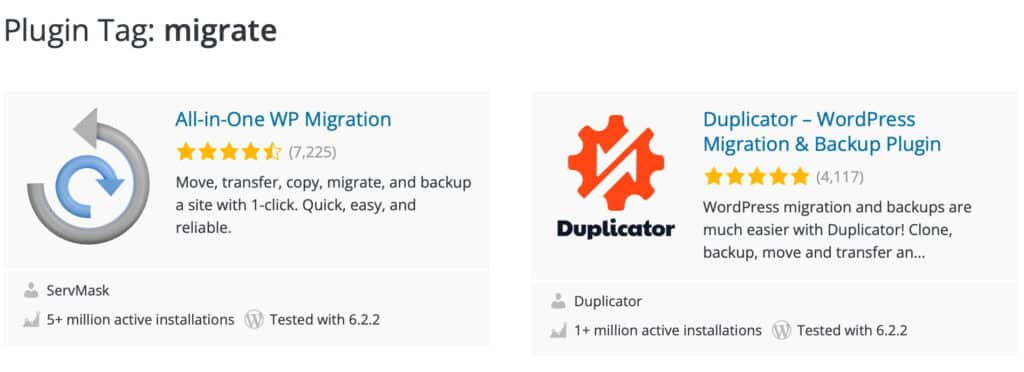 WordPress migration plugins