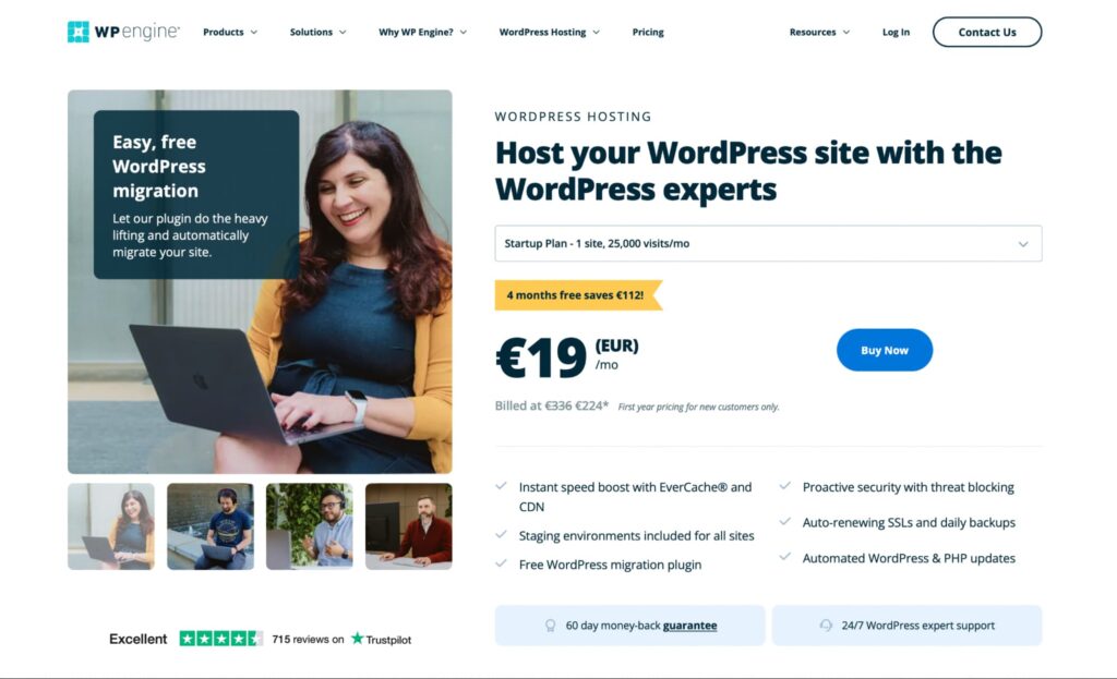 WPEngine landing page